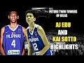 FUTURE TWIN TOWERS OF GILAS PILIPINAS | AJ EDU &amp; KAI SOTTO HIGHLIGHTS