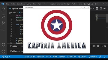 How to Draw Captain America Shield Using Python Turtle | Captain America | Chris Evans | Learnonpy |