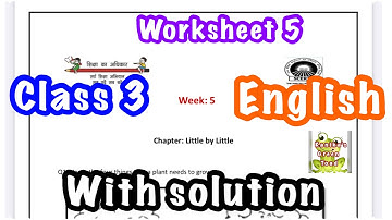 Class 3 English worksheet 5 solution || EDMC CLASS 3 English worksheet 5