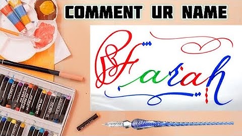 Farah Name Signature Calligraphy Status | How to Draw, Cursive Calligraphy with Cut Marker