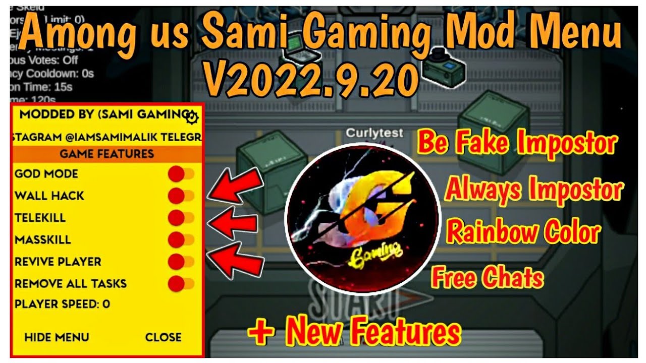 Among us Sami Gaming V2022.9.20 Mod Menu Apk, God Mod, Be Fake Impostor