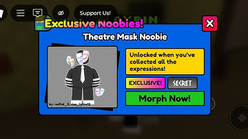 How To Get Theatre Mask Noobie[Exclusive Secret] | Find The Noobies Morphs Roblox