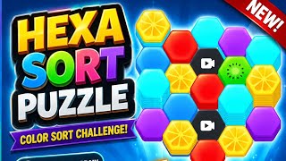 New Game Hexa Sort Puzzle – Color Sort Challenge | Can You Solve This Level 🧩🎮