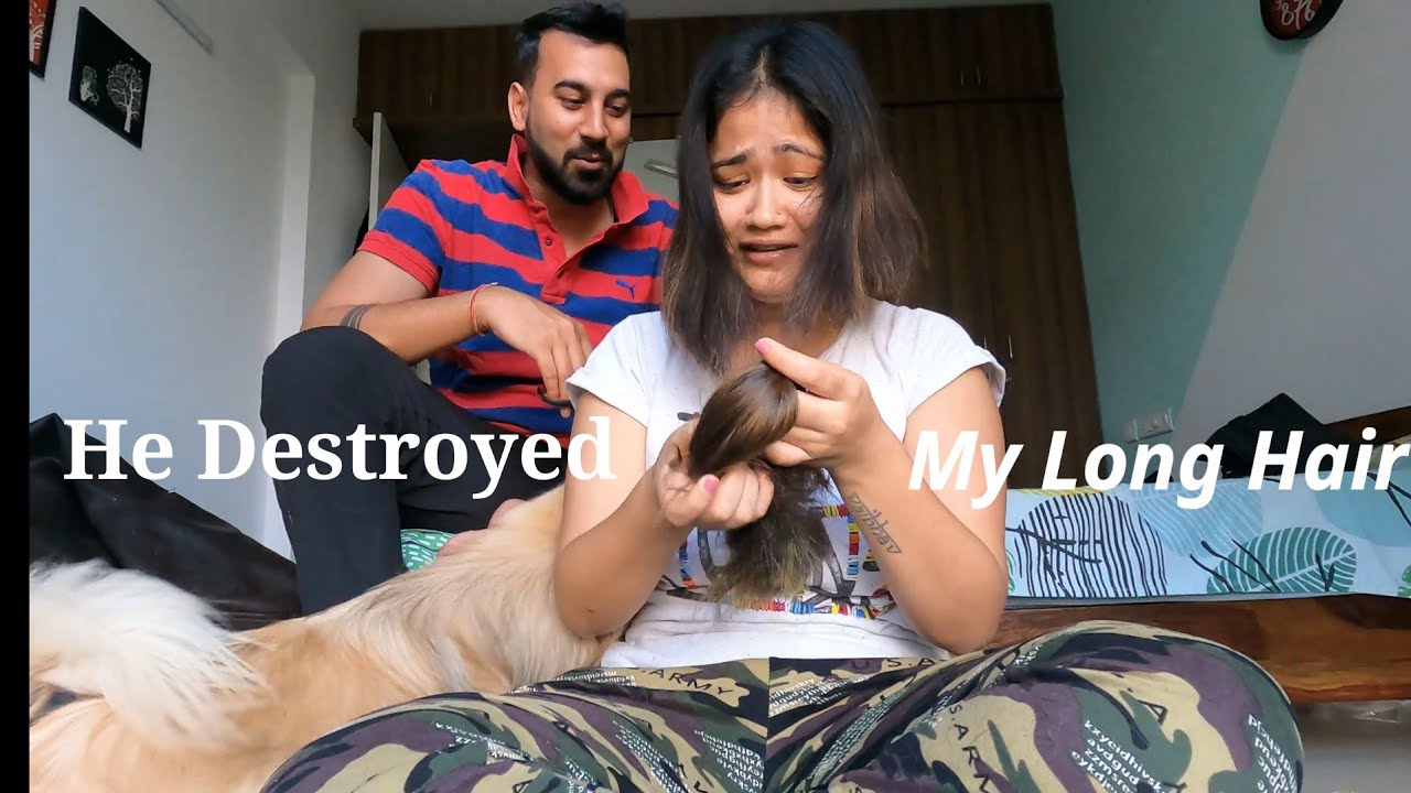 My Husband gave me a HAIR CUT and he destroyed my Long HAIR | Haircut Vlog 