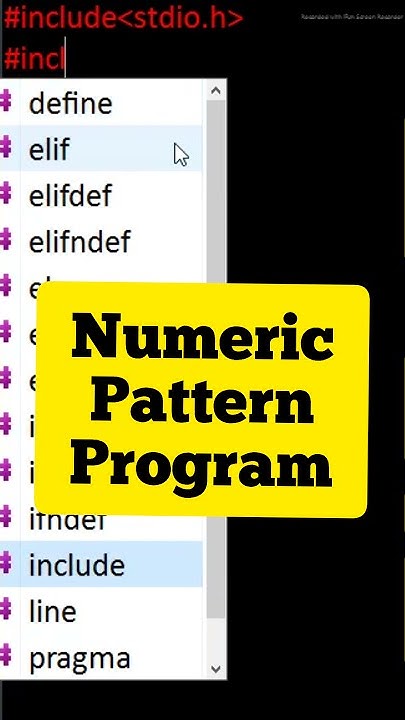 Numeric pattern program in c || number triangle program || TCS-CODING ...