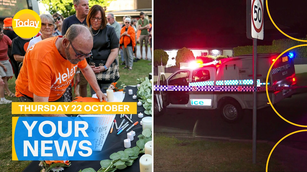 Hundreds honour Helen Haines at vigil; Man stabbed after home invasion | Today Show Australia