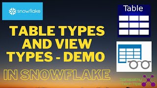 Snowflake Table Types and View Types - Demo