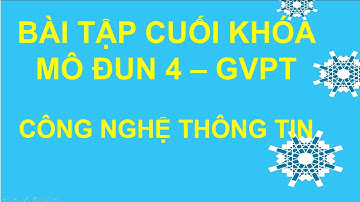 BÀI TẬP TRẮC NGHIỆM CUỐI KHÓA MÔ ĐUN 4 - GVPT - CÔNG NGHỆ THÔNG TIN - TIỂU HỌC