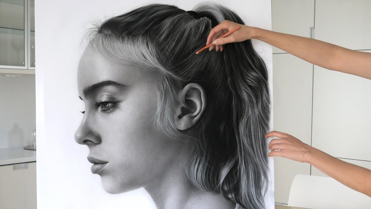 grunge drawing of billie eilish by - Zdzisław | Stable Diffusion