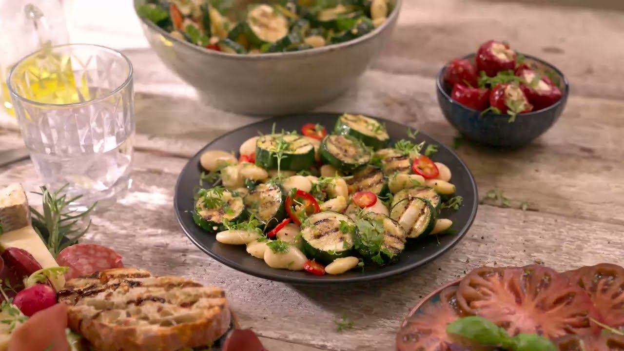 Marinated Courgette and Butter bean Salad | Cooking with Napolina