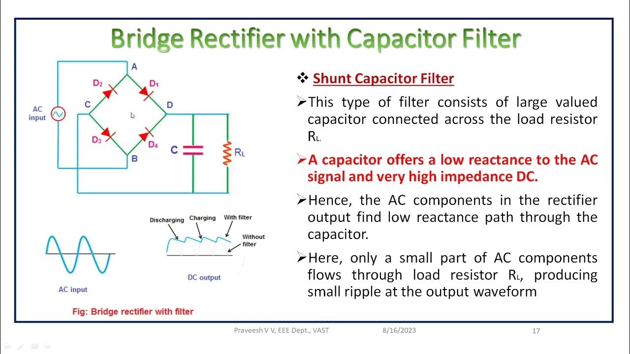 BRIDGE RECTIFIER WITH CAPACITOR FILTER EST130 BASICS OF ELECTRICAL