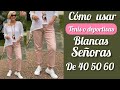 LOOKS CON TENIS O DEPORTIVAS BLANCAS PARA SEÑORAS DE 40 50 Y  60 AÑOS👟CÓMO USAR DEPORTIVAS BLANCAS 👟