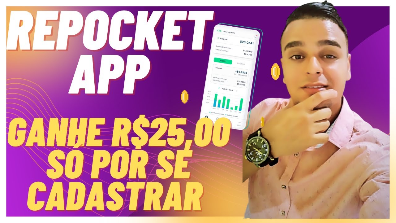 REPOCKET GANHE R$25,00 Só POR SE CADASTRA NOVO APP PARA GANHAR DINHEIRO NO AUTOMÁTICO – RENDA EXTRA