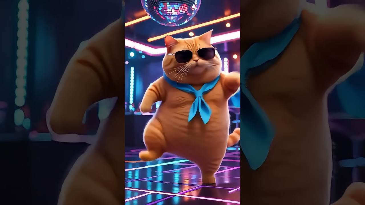 Fat cat dancing 🤣😺 