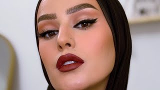 اول ما يقرب الشتا اجرى على الروج الاحمر😂Classic makeup & Red lipstick 💄 
