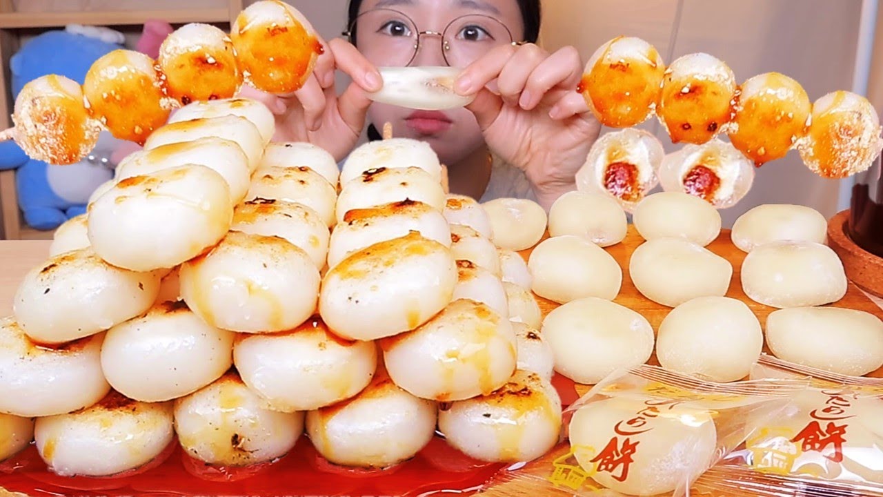 미타라시당고🍡 쫄깃쫄깃한 간장 구운 당고 미타라시 당고모찌 떡꼬치 일본 간식 디저트 먹방 Dessert Mukbang