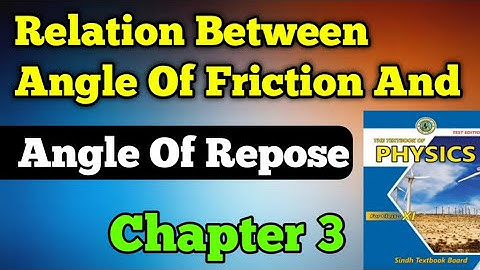 Relation between angle of friction and angle of repose chapter 3 dynamics class 11 New physics book