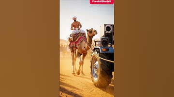 Girl’s DJ Tractor vs Farmer’s Camel 🐪🔥 Epic Desert Tug of War! | #ai #shortsfeed #shorts