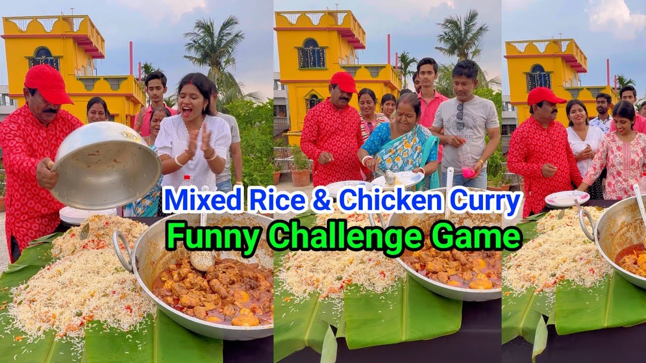 Mixed Rice And Country Chicken Curry Funny Challenge Game