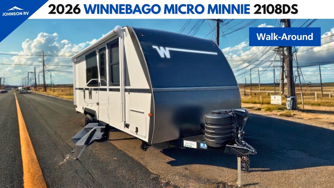 2026 Winnebago Micro Minnie 2108DS – Murphy Bed, Off Road Tires & Modern Interior!