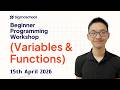 Beginner Programming Workshop (Variables & Functions) - 15 April 2026