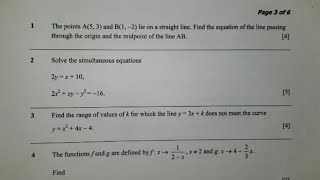 2023 Additional Mathematics Paper 1, question 1 - 5