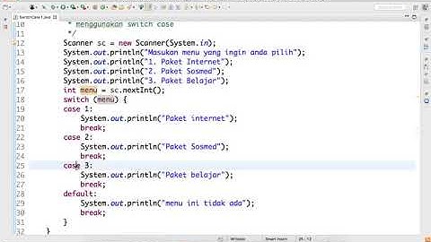 latihan Switch Case 1 - Dasar Pemrograman Informatika Unpas