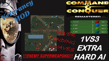 /Command & Conquer Remastered/ (Skirmish) 1VS3 EXTRA HARD AI+SUPERWEAPONS   I tiberian takeover I