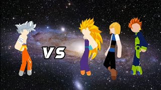 Stickman Warriors Fight - Goku Ultra Instinct vs Gohan Super Saiyan 3, Android 18, Android 16 screenshot 2