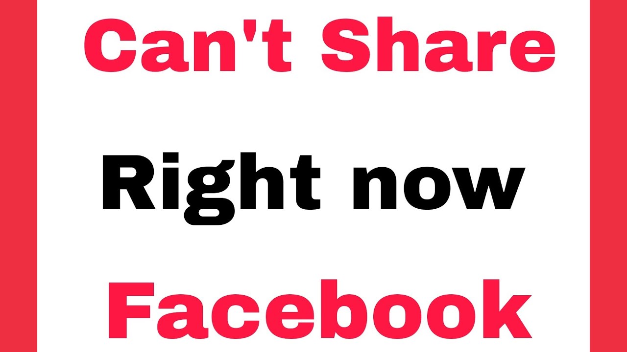 How To Fix You can't share right now Problem Solve in Facebook - YouTube
