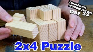 Scrap wood puzzle cube made from a 2x4 | LOCKDOWN DAY 32