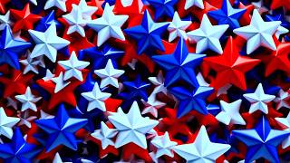 Abstract Red, White & Blue Stars Motion Background | 4K Patriotic Visual