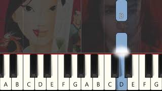 Reflection - Easy Melody Only - Synthesia Piano Tutorial From Disneys Mulan