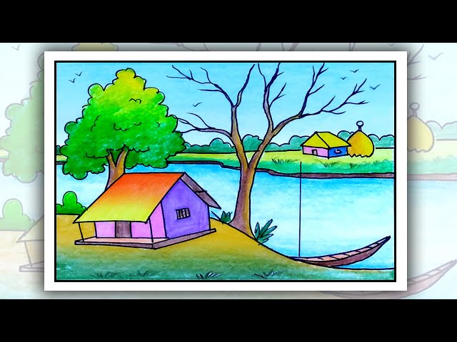 Village Scenery Drawing Tutorial | Easy Drawing with Pencil | Landscape  Drawing | Pencil Sketch Easy | by Creativecanvasbyparna | Medium