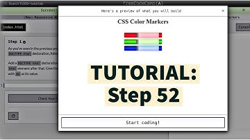 freeCodeCamp | Learn CSS color markers: step 52