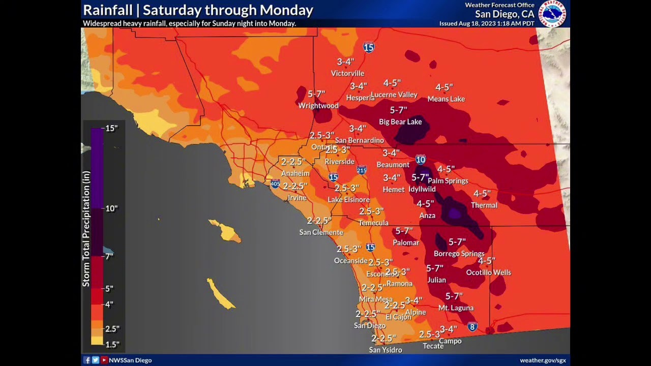 SGX Hurricane Local Statement for catastrophic flooding on KEC62 (TS Hilary 08/21/2023)