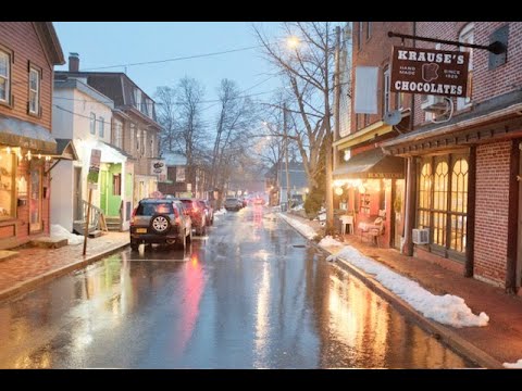 Cloudy Rain Walk Through New Paltz, NY 🌧️ | Downtown Walking Tour | Natural Street Sounds 4K
