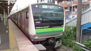 横浜線各駅停車八王子行きE233系6000番台H007編成(東海大学ラッピング) 大口駅発車