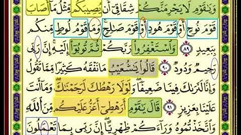 النصف الاول من صفحة 232 من سورة هود الايات من (89_92) مكررة بصوت الشيخ محمود الحصري