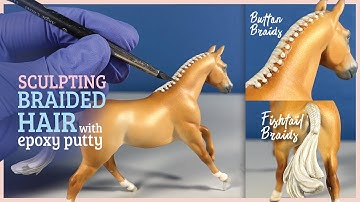 How to SCULPT HORSE HAIR BRAIDS ✨ Full process for Button & Fishtail Braids in Epoxy Putty