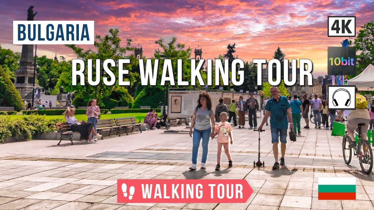 РУСЕ, Болгария (2025): Прогулка по центральной пешеходной улице | 