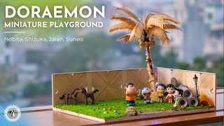 Make a Doraemon Miniature Playground With Fake Lawn And Drains | DIY