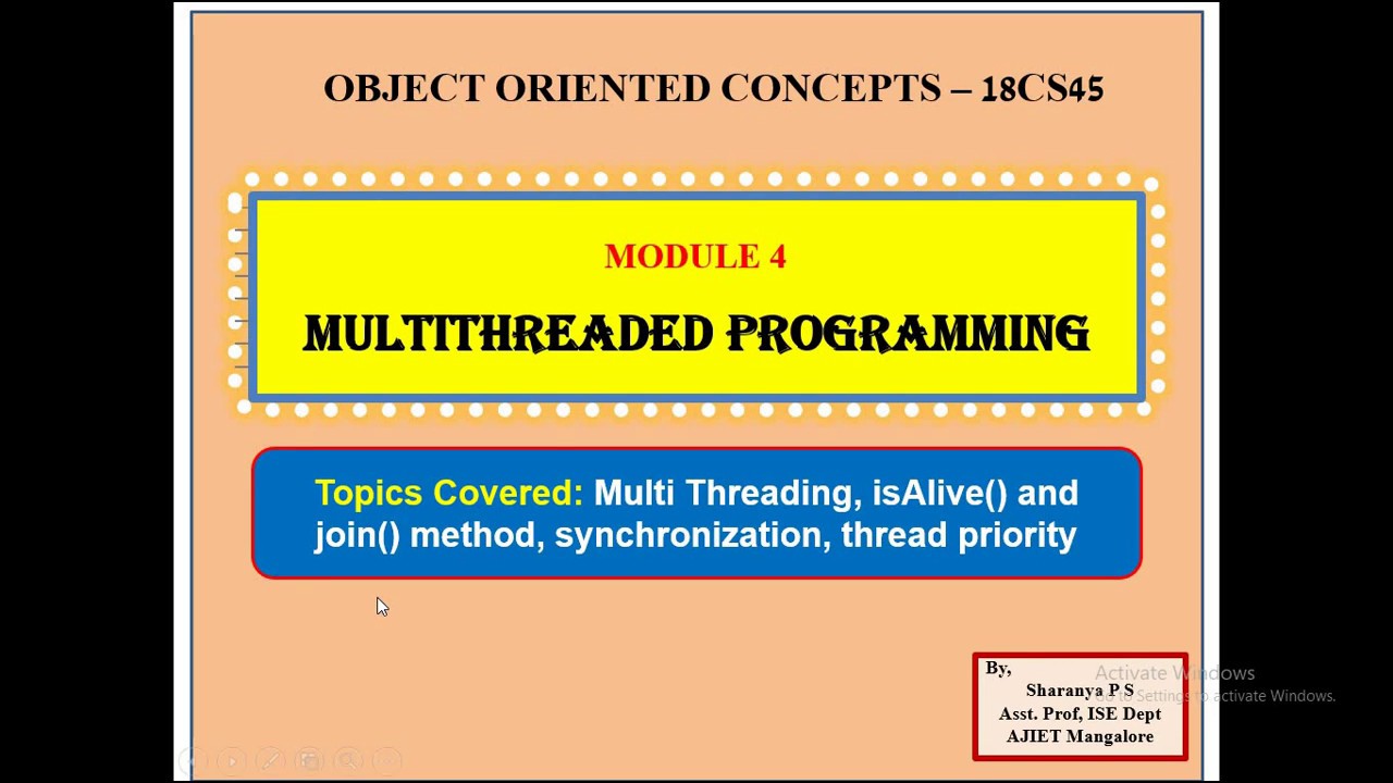 OOC Module 4 Multi Threading, isAlive() and join() method