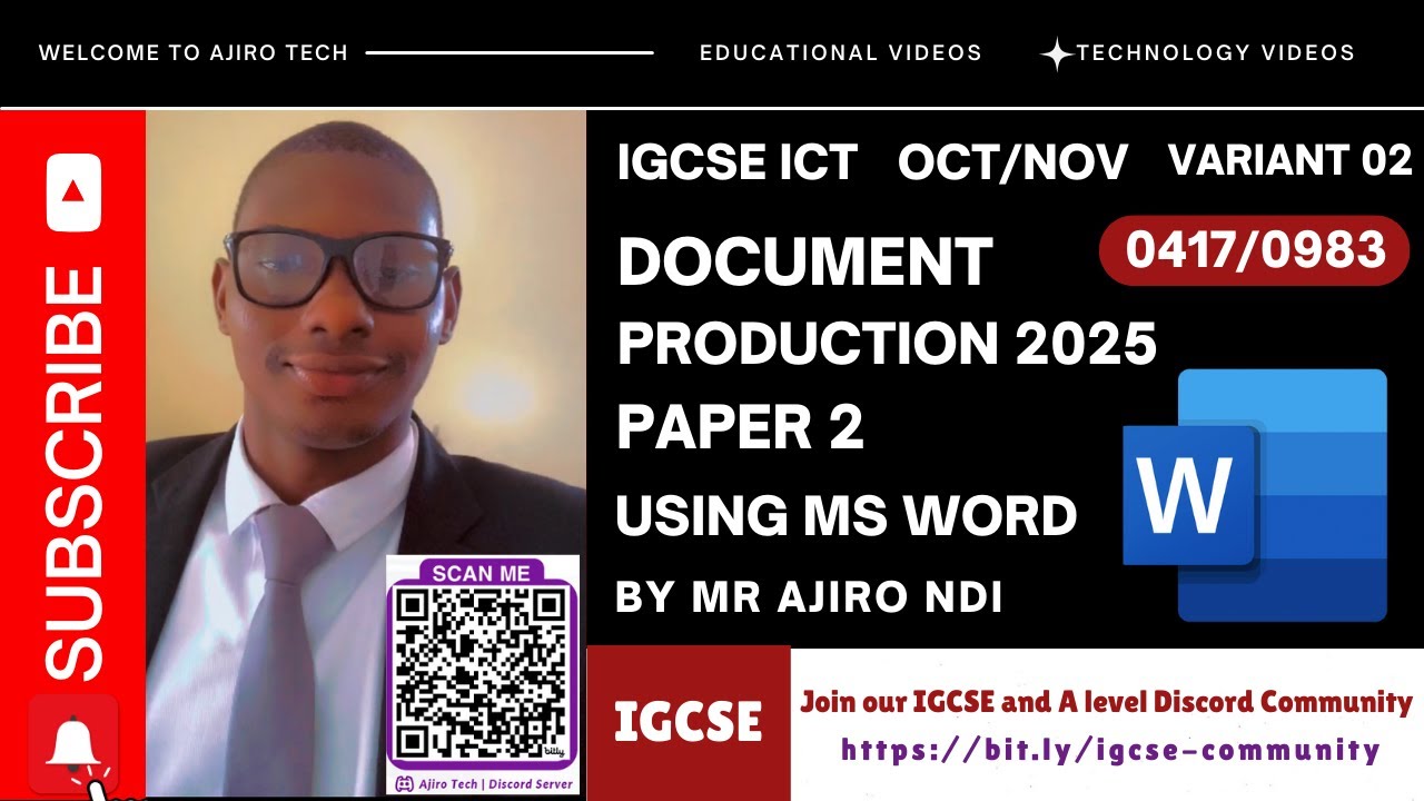 IGCSE ICT (0417/0983) Paper 2 Document Production October November 2025 ...