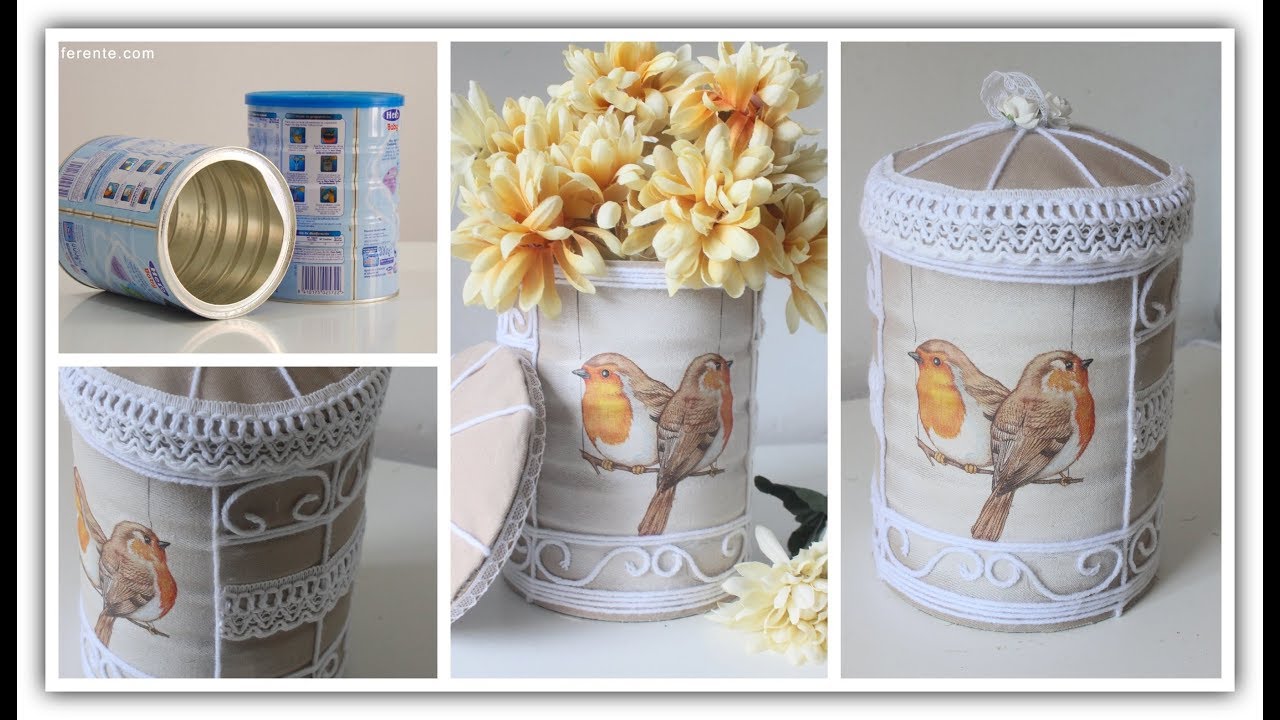 Diy Lata Decorada Con Decoupage Reciclaje Manualidades Con