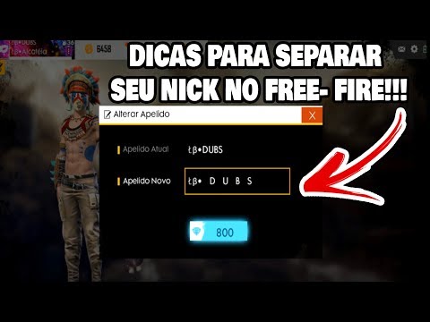 Letras separadas para Nicks e nomes do Free Fire