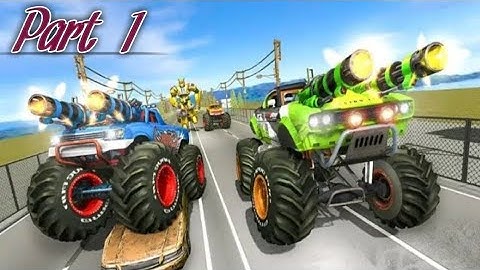 Monster Truck Racing Games Transform Robot Car Games Android Gameplay Vidio #1