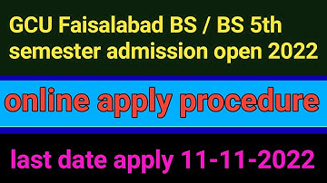 Government college university faisalabad online apply 2022 || GCU faisalabad online apply 2022