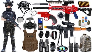 Special police weapon unboxing video, M416 gun, RPG,unboxing toy video, gas mask, axe