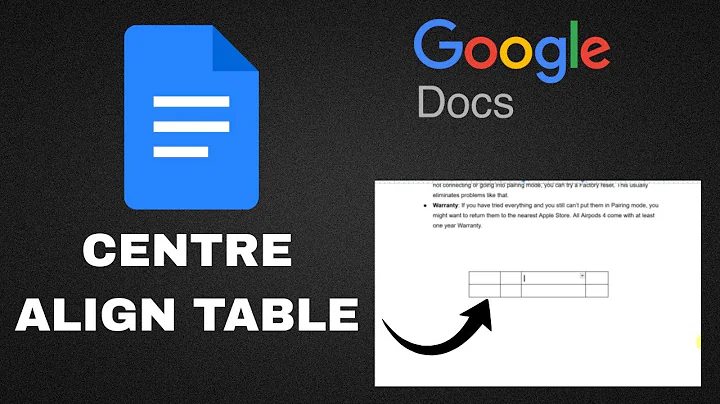 How To Centre Align a Table In Google Docs